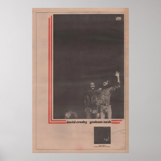 david CROSBY, graham NASH Poster - 1972 original (Front)