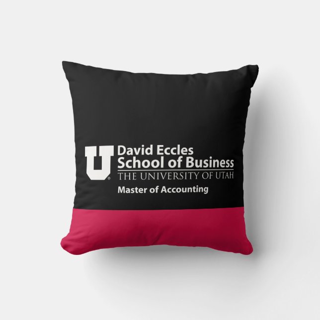 David Eccles - Master of Accounting Throw Pillow (Front)
