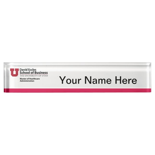 David Eccles - Master of Healthcare Administration Nameplate (Front)