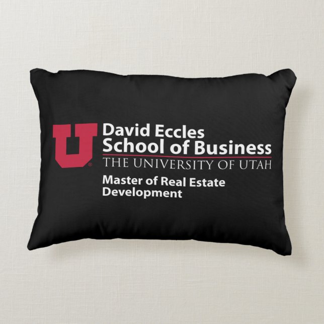David Eccles - Master of Real Estate Development Decorative Pillow (Back)