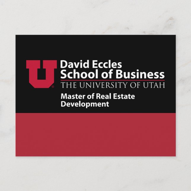 David Eccles - Master of Real Estate Development Postcard (Front)