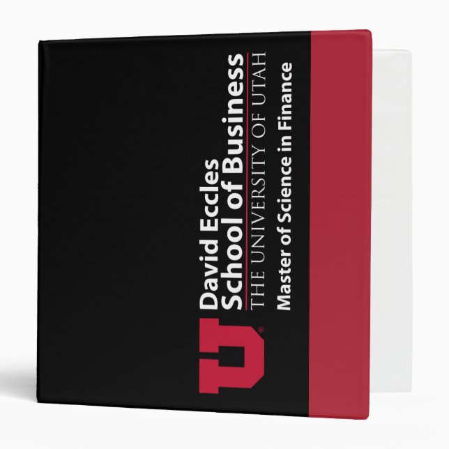 David Eccles - Master of Science in Finance 3 Ring Binder (Front/Inside)