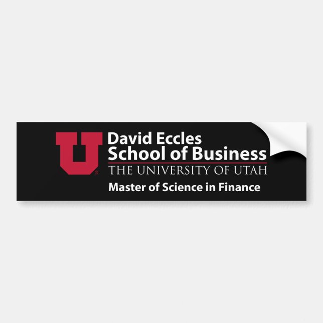 David Eccles - Master of Science in Finance Bumper Sticker (Front)