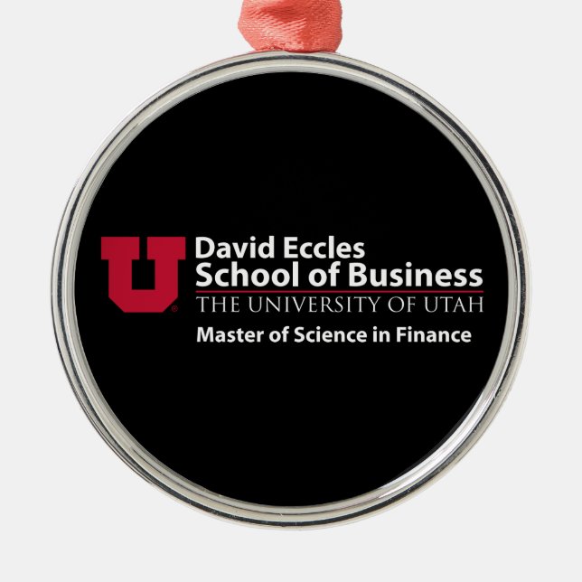 David Eccles - Master of Science in Finance Metal Ornament (Front)