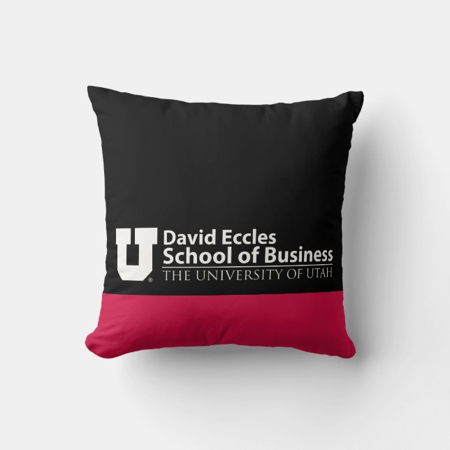 David Eccles School of Business Throw Pillow (Front)