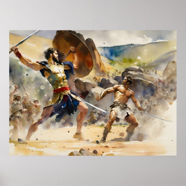 David Fights Mighty Goliath Poster (Front)