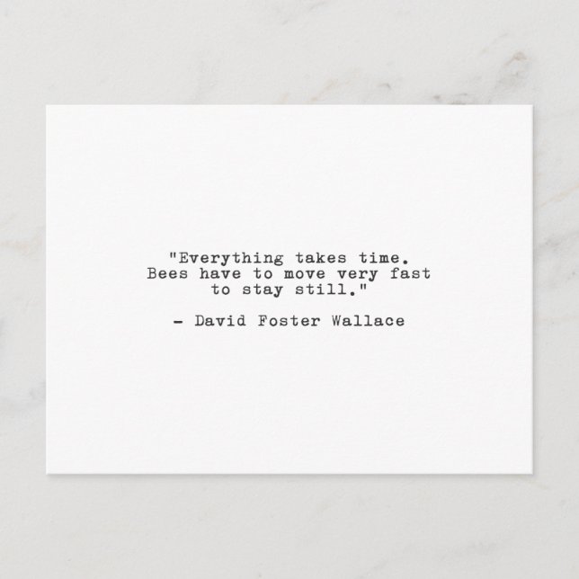 David Foster Wallace Patience Quote Postcard (Front)