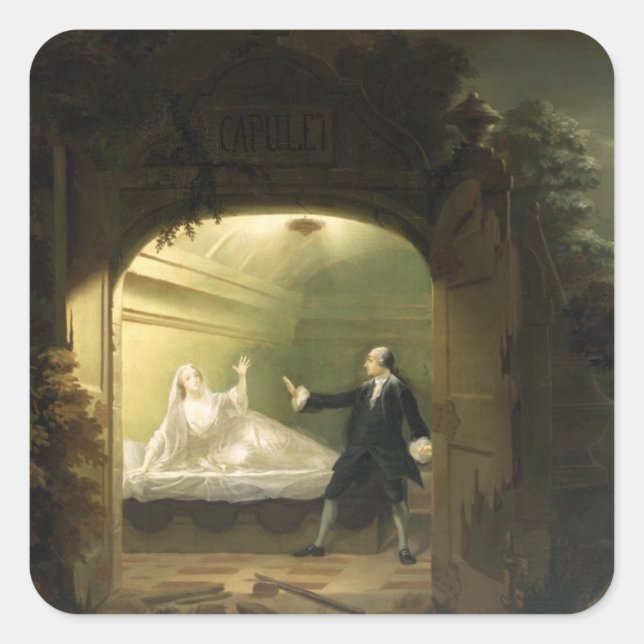 David Garrick  (1717-79) and George Anne Bellamy ( Square Sticker (Front)