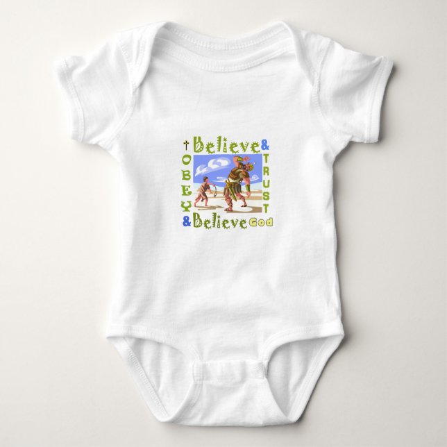 David & Goliath Trust God Logo Baby Bodysuit (Front)