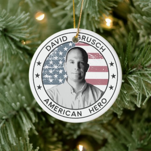 David Grusch American Hero Flag Ceramic Ornament