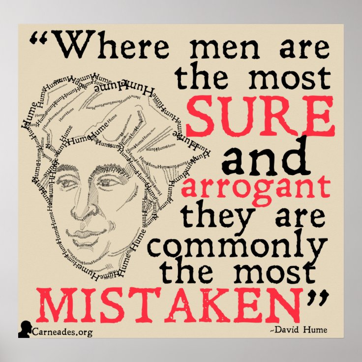 David Hume Quote Poster Zazzle