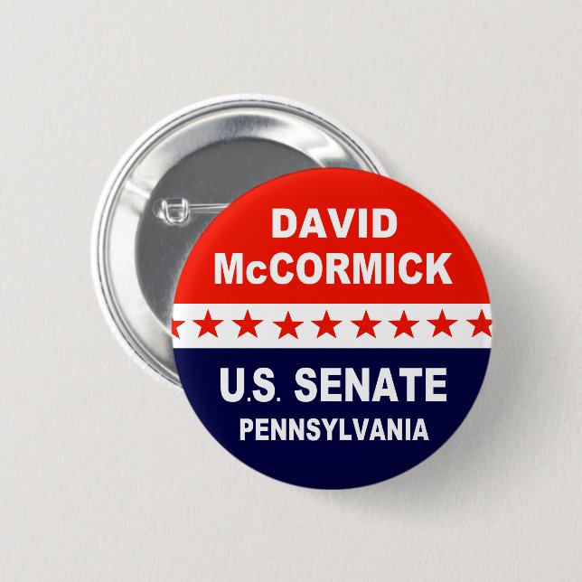 David McCormick US Senate Pennsylvania 2022 Button (Front & Back)