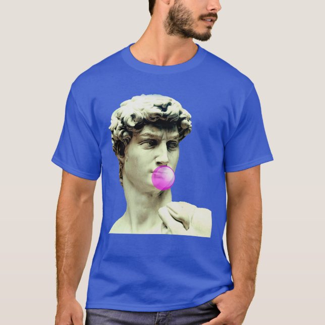 David michelangelo chewing gum statue funny T-Shirt (Front)