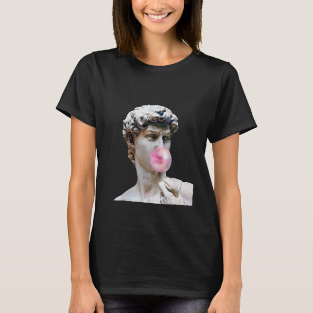 David Michelangelo with Bubblegum Statue Art Man W T-Shirt (Front)