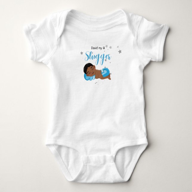 David my lil slugger t-shirt bodysuit (Front)
