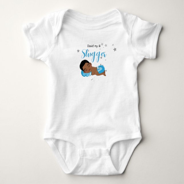 David my lil slugger t-shirt bodysuit (Front)