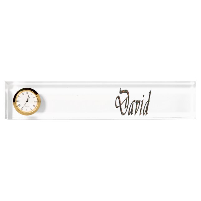 David Name Logo, Desk Name Plate (Front)