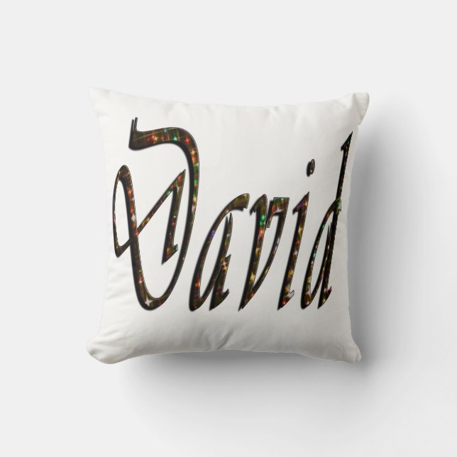 David Name Logo, Throw Pillow (Front)