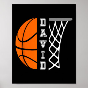 David Name Personalized Basketball Player Graphic Poster