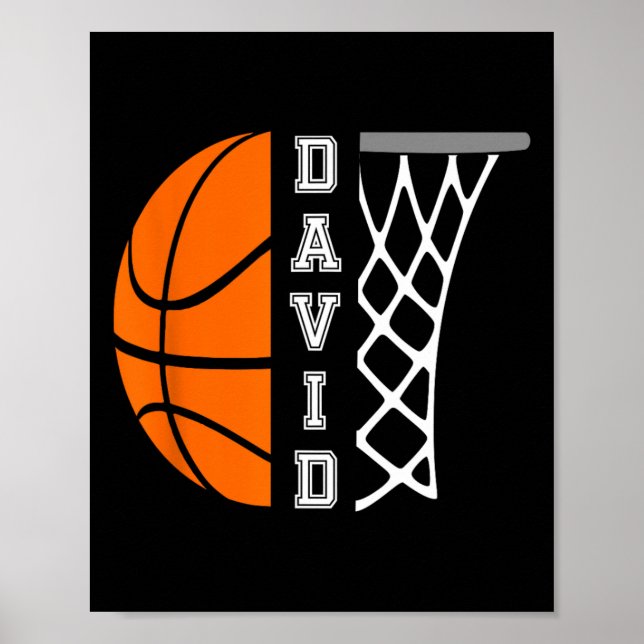 David Name Personalized Basketball Player Graphic  Poster (Front)