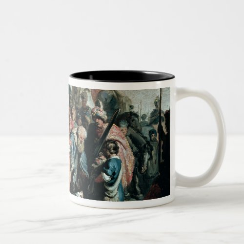 David Offering the Head of Goliath to King Saul Two_Tone Coffee Mug