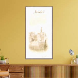 David Old City Jerusalem Israel Art Painting Canvas Print