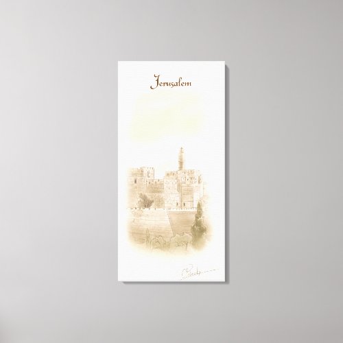 David Old City Jerusalem Israel Art Painting Canvas Print