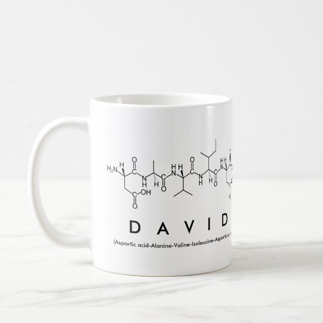 David peptide name mug (Left)