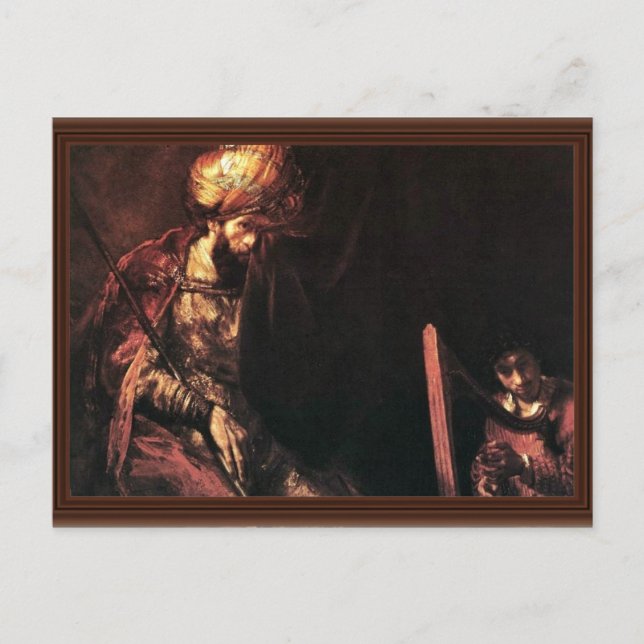 David Playing The Harp Before Saul. Postcard (Front)