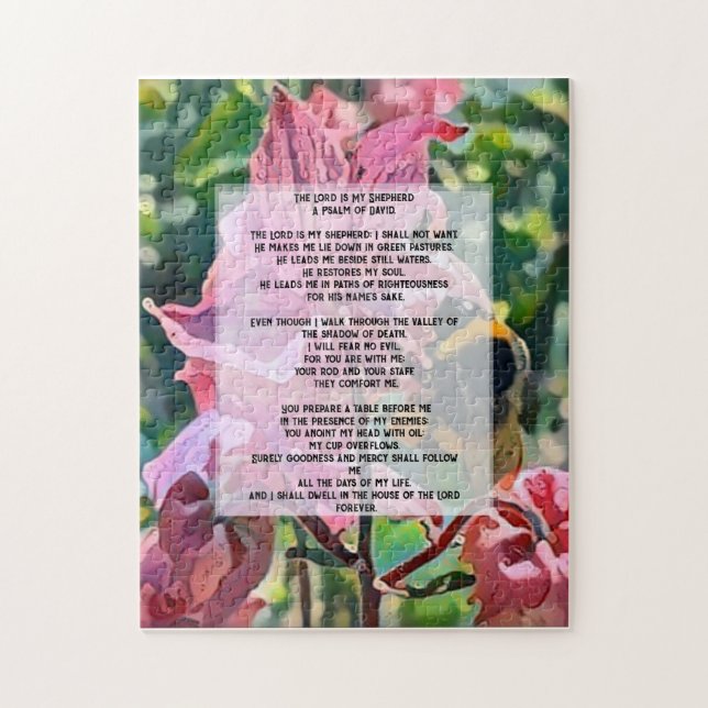 David Psalm 23 biblical quote Jigsaw Puzzle (Vertical)