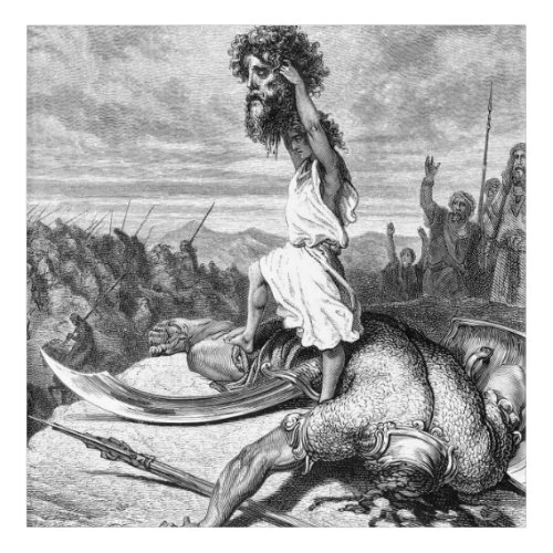 David Slays Goliath From Gustave Dore 1886 Acrylic Print