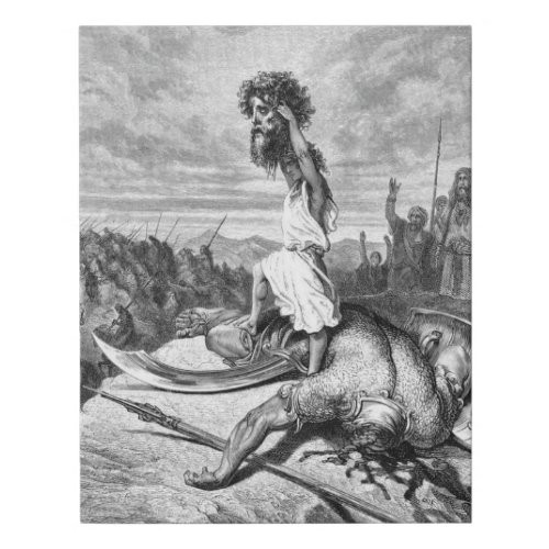 David Slays Goliath From Gustave Dore 1886 Faux Canvas Print