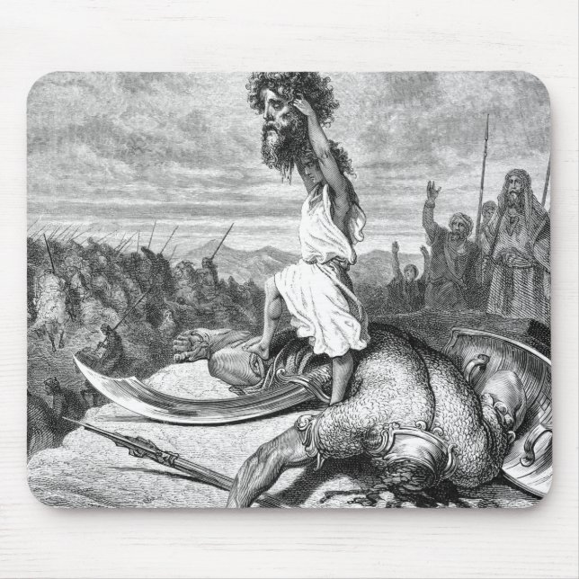 David Slays Goliath From Gustave Dore 1886 Mouse Pad (Front)