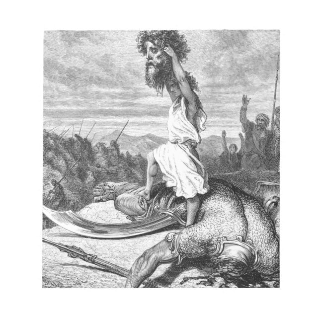 David Slays Goliath From Gustave Dore 1886 Notepad (Front)