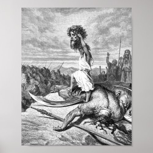 David Slays Goliath From Gustave Dore 1886 Poster