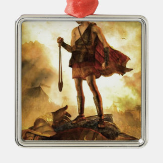 David slays Goliath Metal Ornament