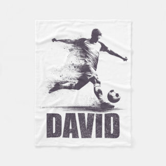 David Soccer Boys Personalized First Name David Fleece Blanket
