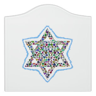 David Star made with Gemstones Door Sign