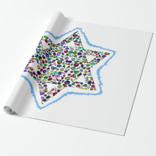 David Star made with Gemstones Wrapping Paper