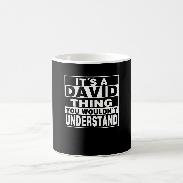 DAVID Surname Personalized Gift Coffee Mug (Center)