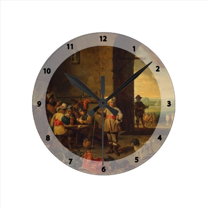 David Teniers the Younger  Guardroom Round Wallclocks