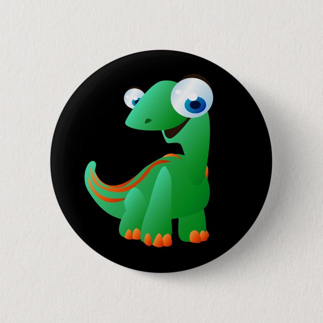 David The Dinosaur Pinback Button (Front)