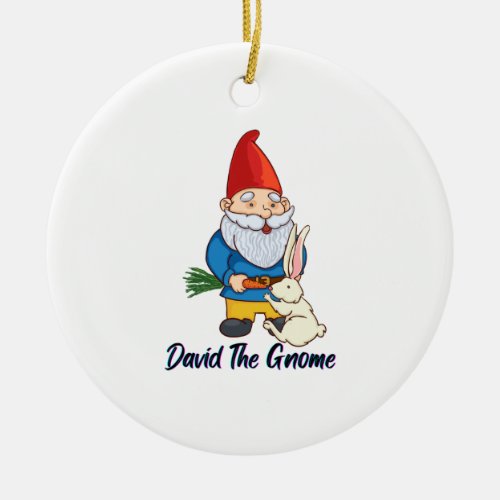 David The Gnome   Ceramic Ornament