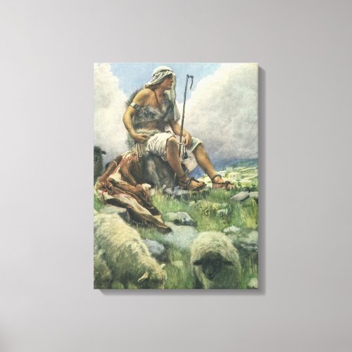 David the Shepherd by Copping Vintage Religion Canvas Print