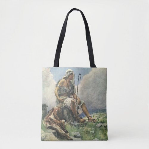 David the Shepherd by Copping Vintage Religion Tote Bag