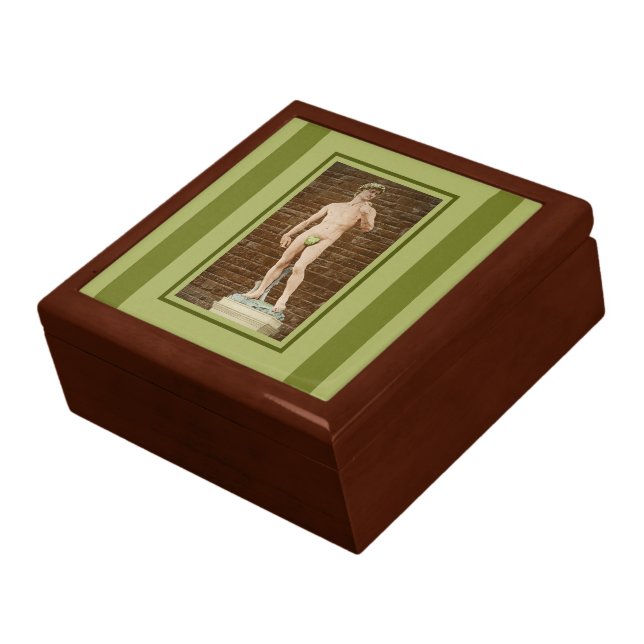 DAVID WITH FIG LEAF Ceramic Tile Gift Box (Side)