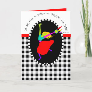 Davidic Dancer Buffalo Plaid Greeting Card