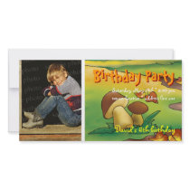 David's Birthday Party Photo Invitation photo cards