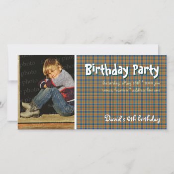 David's Birthday Party Photo | Scottish Plaid by Kidsplanet at Zazzle