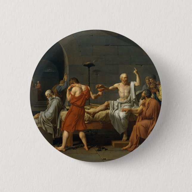 David's Death of Socrates Pinback Button (Front)